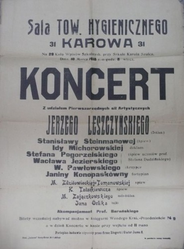 1918-Koncert charytatywny, Warszawa